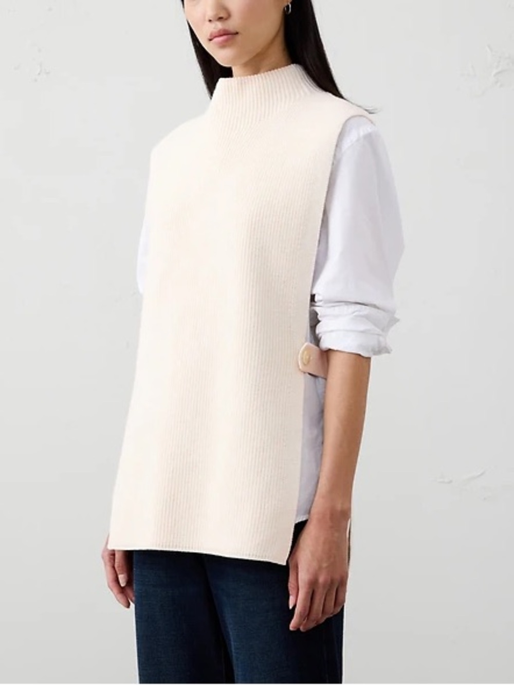 Banana Republic Cream Sweater Bib Poncho | Size M/L